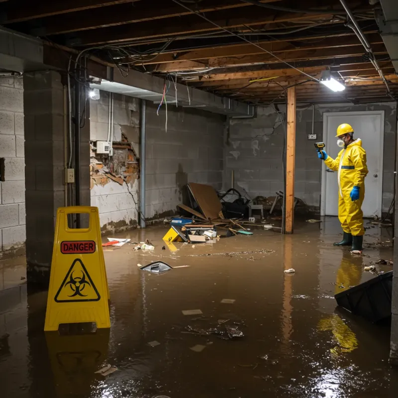 Flooded Basement Electrical Hazard in Falconer, NY Property